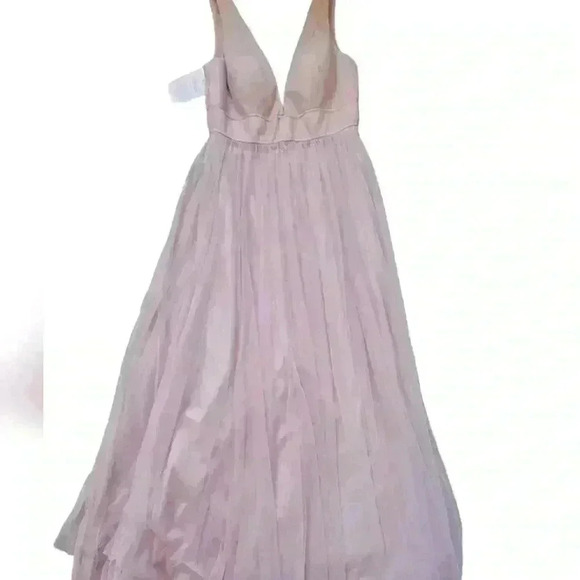 Jenny Yoo Kaelyn Long Bridesmaid Dress in whipped Apricot size 12 NWT - Picture 9 of 10